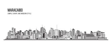 Şehir Binası Soyut Basit şekil ve modern tarz sanat vektörü tasarımı - Maracaibo şehri