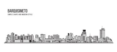 Şehir Binası Soyut Basit şekil ve modern tarz sanat vektörü tasarımı - Barquisimeto Şehri