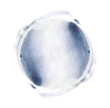 Mavi suluboya küre. Soyut resim.