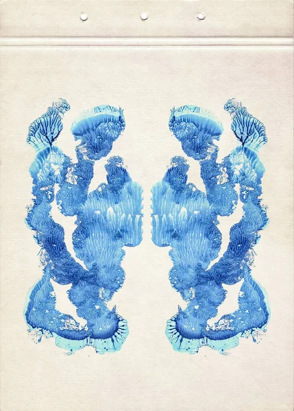 Mavi Suluboya Lekeler Eski Kağıt Üzerine Soyut Suluboya Resim Soyut — Stok fotoğraf