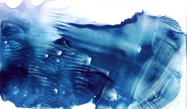 Abstract Blauw Asymmetrisch Aquarelleren Achtergrond Van Abstractie — Stockfoto