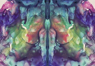 Violet ve mor simetrik suluboya arka plan. Soyut resim.