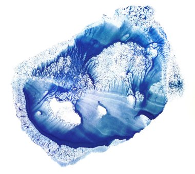 Cards of rorschach inkblot test. Blue watercolor blotch.