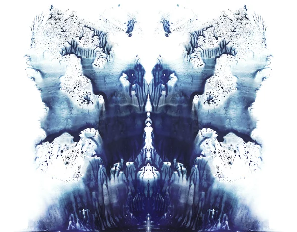 Rorschach. Blauwe aquarel — Stockfoto