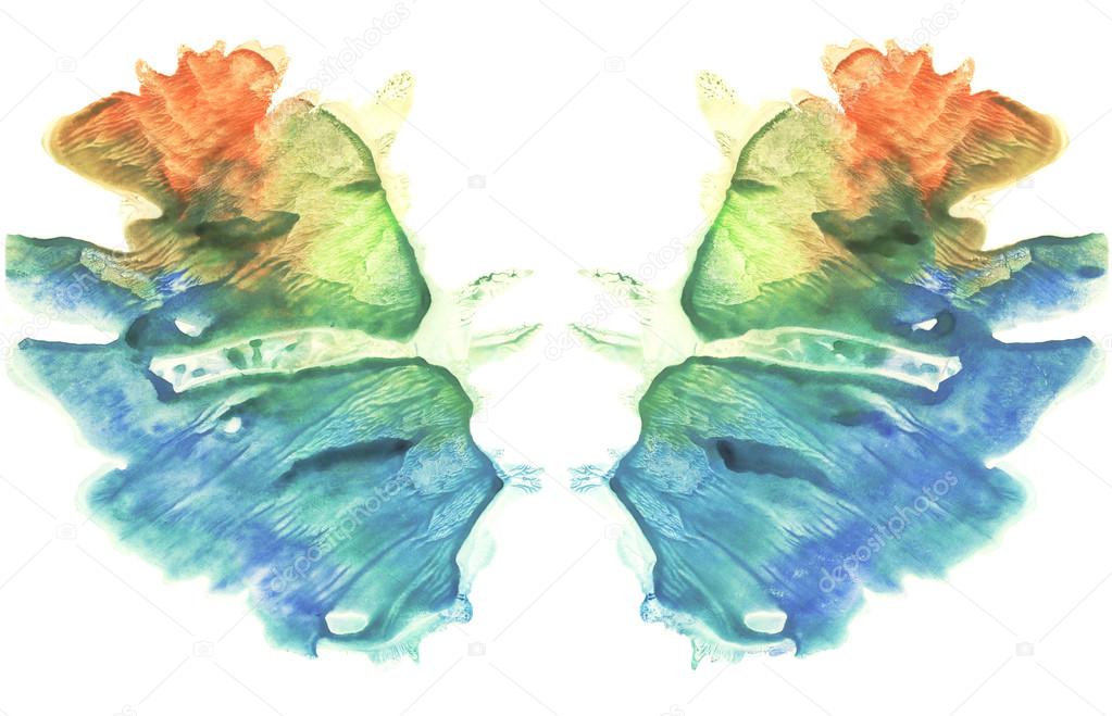 Rorschach. Watercolor picture. Abstract background