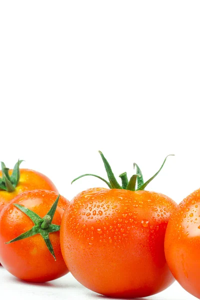 Tomates. Entero y medio aislado en blanco — Foto de Stock