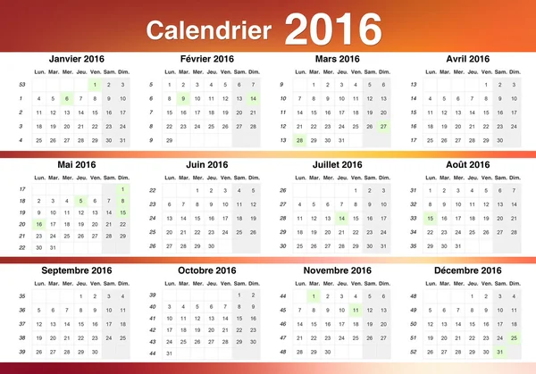 Krásný kalendář 2016 — Stock fotografie