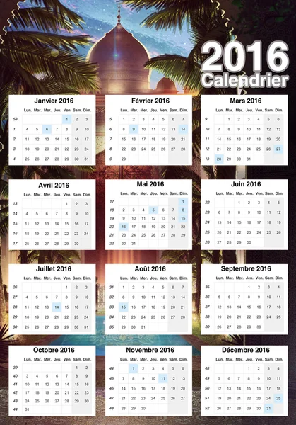 Hermoso calendario 2016 — Foto de Stock
