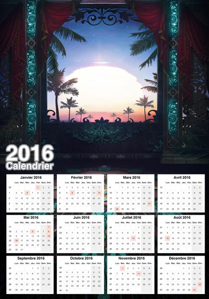 Piękny kalendarz 2016 — Zdjęcie stockowe