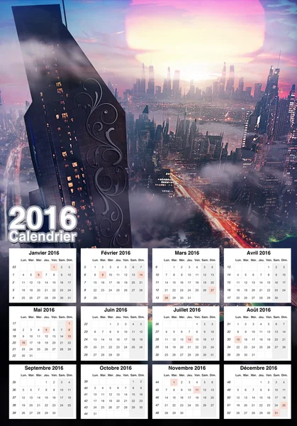 Beautiful calendar 2016 — Stock Photo, Image