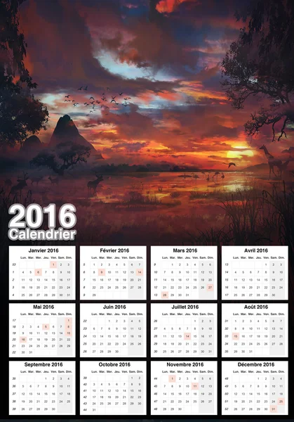 Belo calendário 2016 — Fotografia de Stock