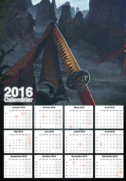 Beautiful calendar 2016 — Stock Photo, Image