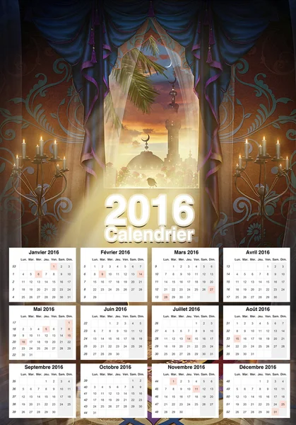 Schöner Kalender 2016 — Stockfoto