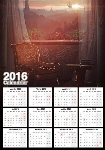 Beautiful calendar 2016 — Stock Photo, Image