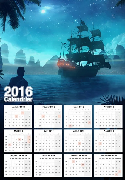 Beautiful calendar 2016 — Stock Photo, Image