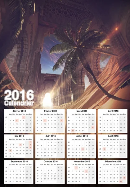 Beautiful calendar 2016 — Stock Photo, Image