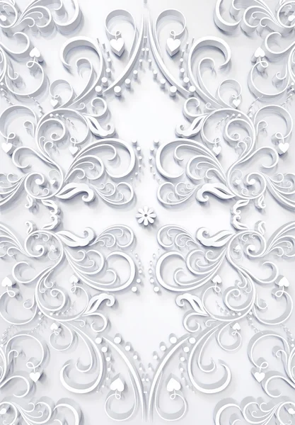 Beautiful floral white 3D — Stock Photo, Image