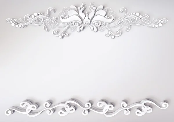 Bellissimo floreale bianco 3D — Foto Stock