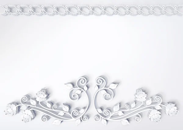 Gyönyörű virágos fehér 3d — Stock Fotó