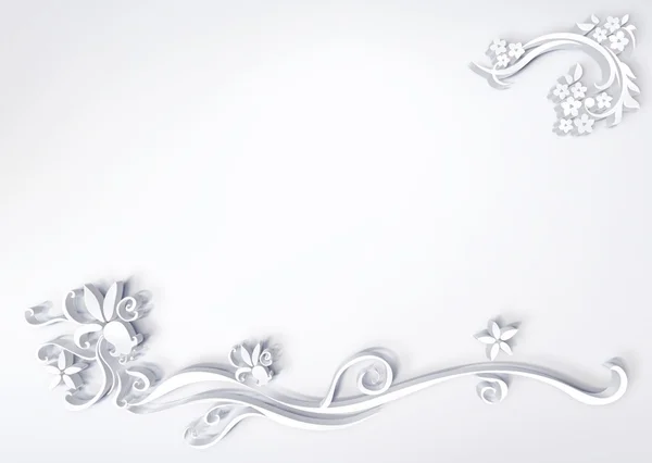 Beautiful floral white 3D — Stock Photo, Image