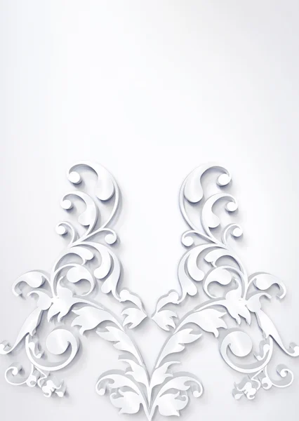 Hermoso floral blanco 3D — Foto de Stock