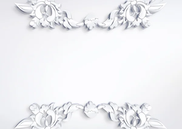 Bellissimo floreale bianco 3D — Foto Stock