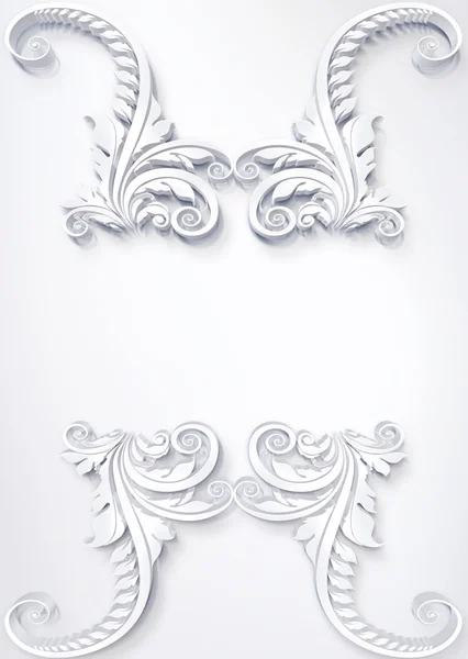 Hermoso floral blanco 3D — Foto de Stock