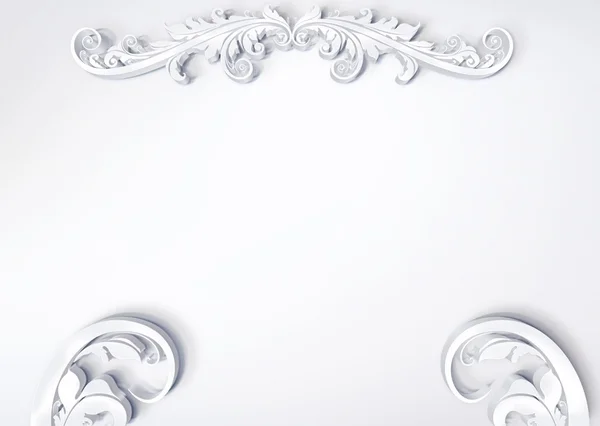 Bellissimo floreale bianco 3D — Foto Stock