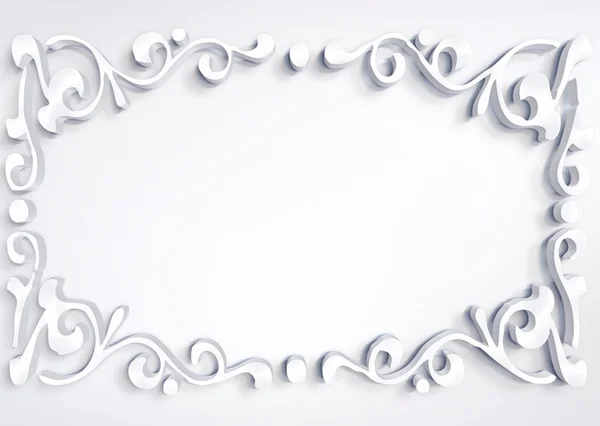 Bellissimo floreale bianco 3D — Foto Stock