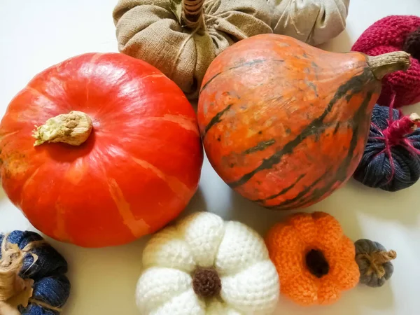 Miniatyr petar på hyllor på hösten eller på Halloween — Stockfoto