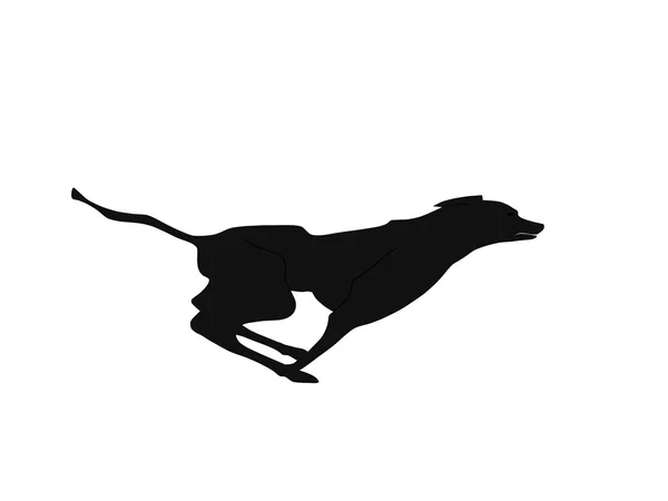 Corre el perro negro — Vector de stock