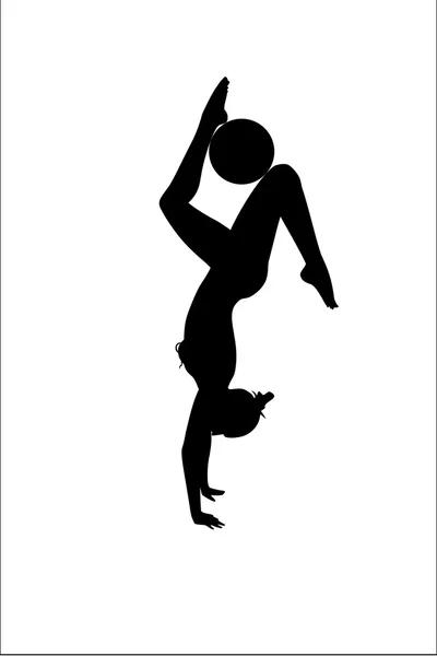 Jogos Olímpicos. Rio 2016. Exercícios de ginástica rítmica com bola . — Vetor de Stock