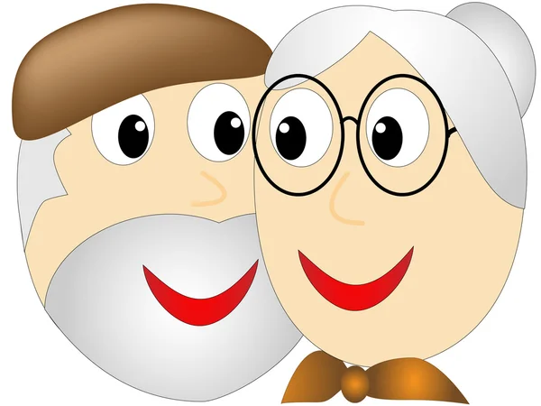 Mulher idosa adoravelmente olhou nos olhos de um homem barbudo mais velho — Fotografia de Stock