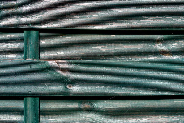 Close Wooden Fence Baded Green Paint — стоковое фото