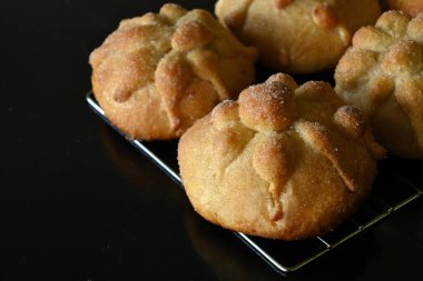 Geleneksel pan de Muerto yatay yakın plan