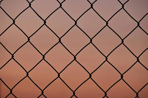 Close Cerca Arame Fundo Por Sol Conceito Liberdade — Fotografia de Stock