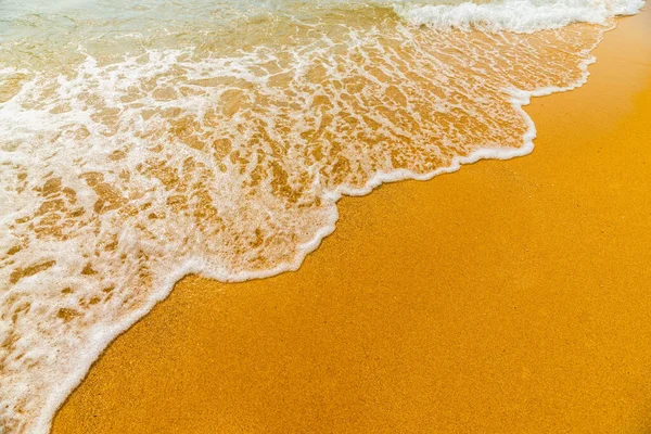 Onda Oceânica Azul Suave Praia Areia Limpa — Fotografia de Stock