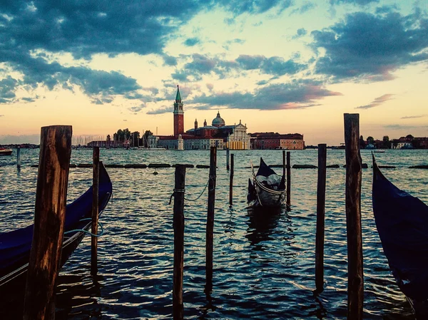 Gondola on sunset — Stock Photo, Image