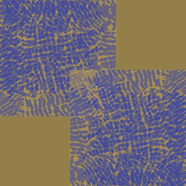 濃い黄色の背景に構造化された紫色の正方形のブロック 繰り返し可能なベクトルパターン — ストックベクタ