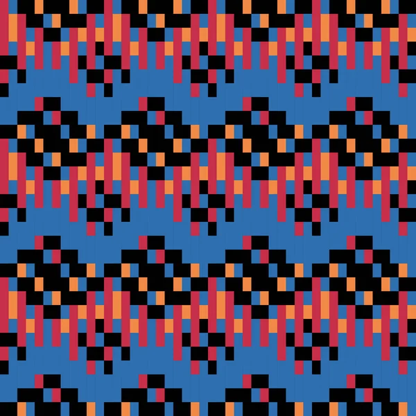 Цветной Зигзагообразный Рисунок Эффект Ткачества Бесшовный Повторяющийся Векторный Рисунок Дизайн — стоковый вектор