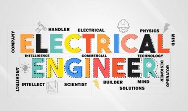 Elektrik Mühendisi Soyut tipografi arkaplan kavramı.
