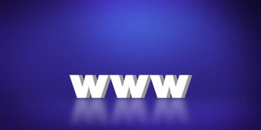 Dünya Çapında Ağ Özeti 3D Renklendirilmiş Oda Biçimi arkaplanı mavi renkte. Modern web adresi arkaplanı.