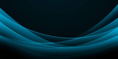 Soyut Eğriler Mavi arka plan duvar kağıdı. Modern mavi parlayan çizgiler arkaplan.