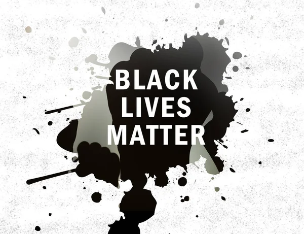 Black lives matter sign on black ink background