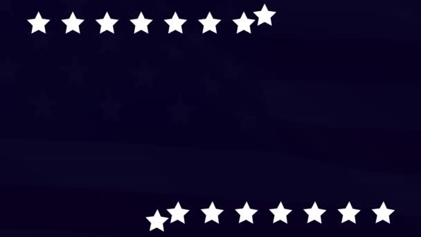 Abstrakter Hintergrund Mit Wehender Flagge Auf Blauem Hintergrund — Stockvideo