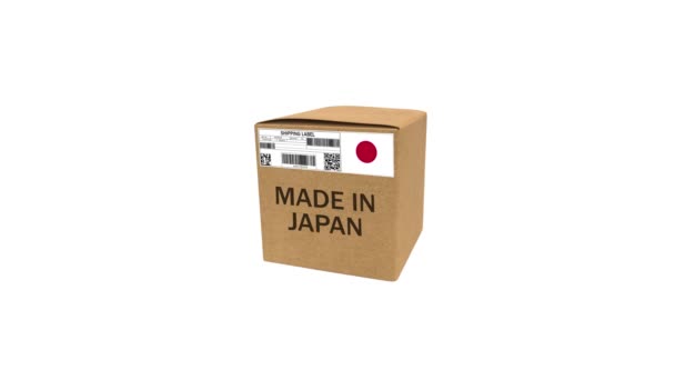 2021 Ιαπωνία Απόδοση Made Japan Box Animation Πράσινη Οθόνη Και — Αρχείο Βίντεο