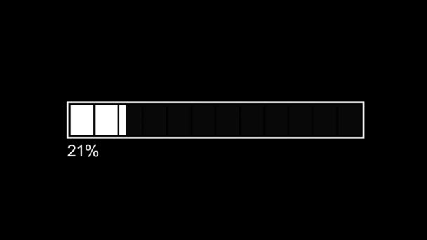 Lading Bar Boxes White Animation Black Background Transparency — 비디오