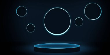 3B Oluşturulmuş Sahne Soyut Modern Parlayan Görüntü Arkaplanı Metin için Boş Alan.