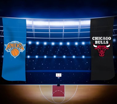 30.01.2021. Kaliforniya, ABD. Basketbol editör illüstrasyonu. New York Knicks Chicago Bulls 'a Karşı