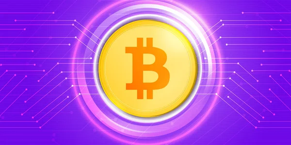 Аннотация Bitcoin Background Circuit Board — стоковое фото